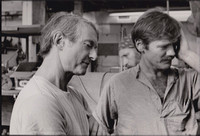 Kenneth Tyler, Roy Lichtenstein and Dick Polich at the Tallix Foundry, 1977, gelatin silver print, courtesy Dick Polich © National Gallery of Australia, Canberra