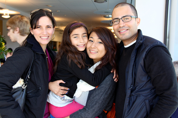 Student Victoria-Rose Jurado from the Bronx, NY with sister Solana and parents Rosita and Eddie