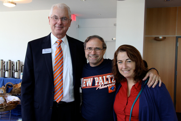 President Christian with alumni Joseph Dubroff and wife Janice, parents of current student Jeffrey