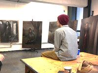 In studio with a BFA program student